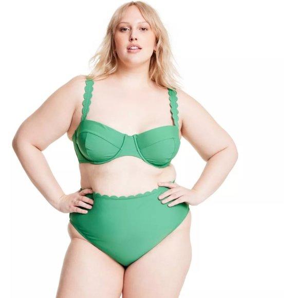 NWT RHODE Scallop Edge High Waist Medium Coverage Bikini Bottom - Picture 3 of 5